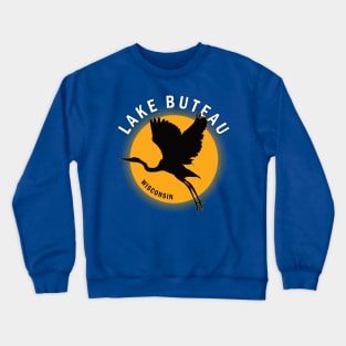 Lake Buteau in Wisconsin Heron Sunrise Crewneck Sweatshirt